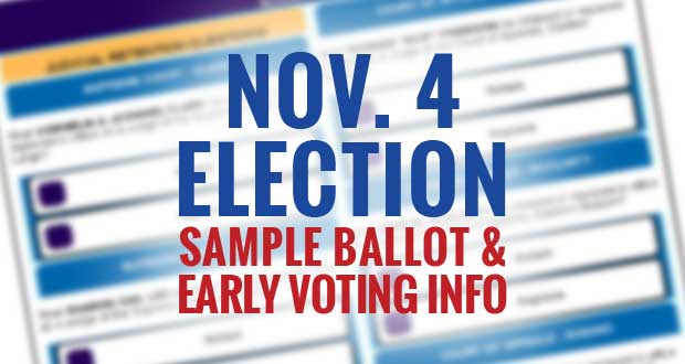 Sevier County Early Voting and Sample Ballot for Nov. 4, 2014