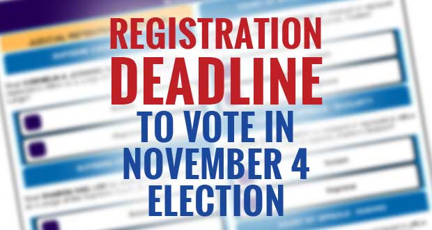 Voter Registration Deadline For The Nov. 4, 2014 Election