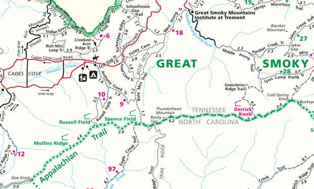 Appalachian Trail Smoky Mountains Map Great Smoky Mountains Trail Map - Sevier News Messenger